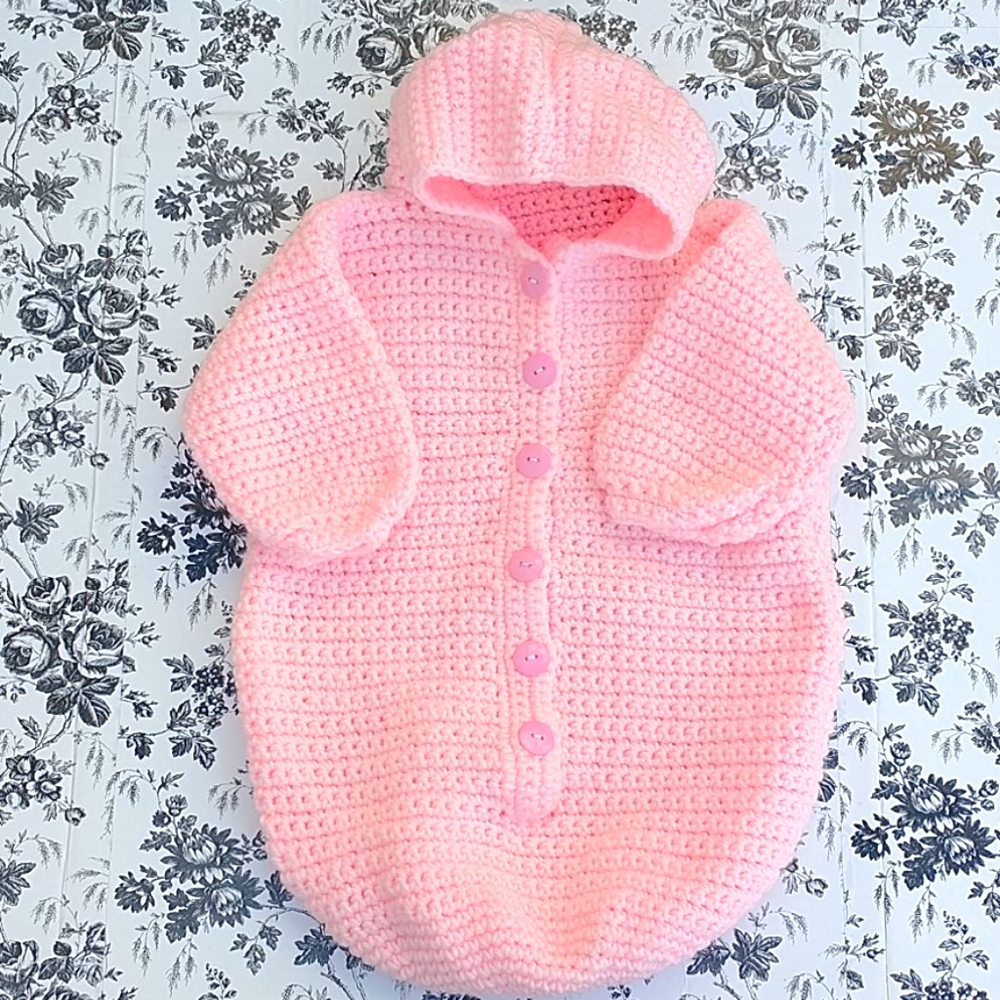 Pink Crochet Handmade Baby Wrap Swaddle - Picture 2 of 6